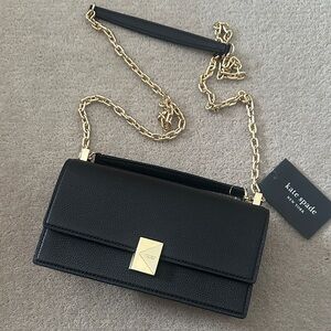 Kate Spade Black Crossbody with Gold Chain
